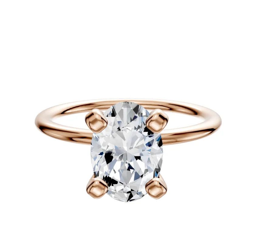 14K Rose Gold 4 Prong Classic Dome 1.5mm Engagement Ring made by Effy