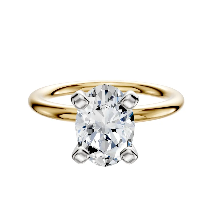 14K Two Tone 4 Prong Classic Dome 2.0mm Engagement Ring sold by Effy