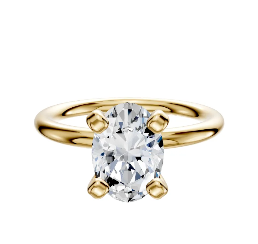 18K Yellow Gold 4 Prong Classic Dome 2.0mm Engagement Ring made by Effy
