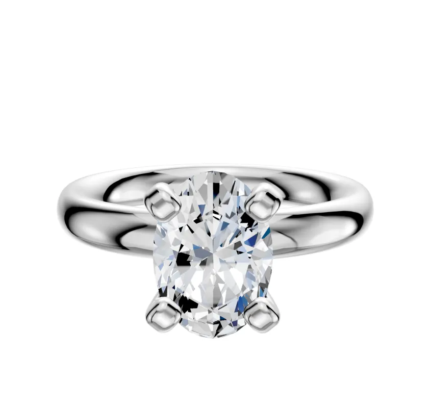 Platinum 4 Prong Classic Dome 3.0mm Engagement Ring made by Effy