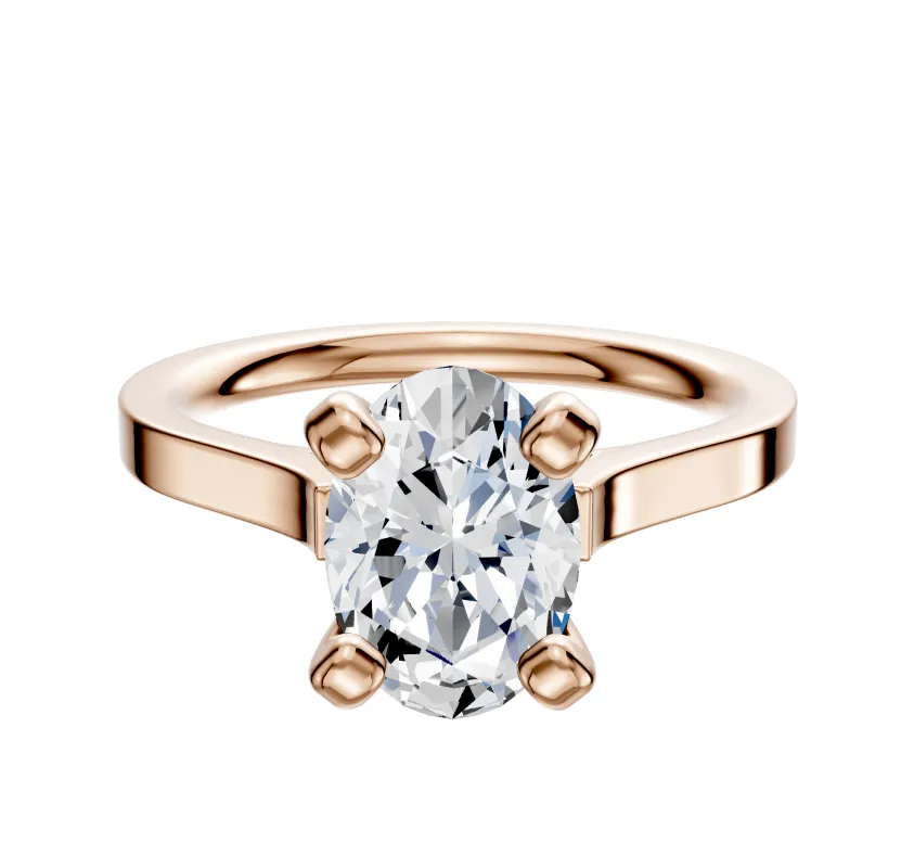 18K Rose Gold 4 Prong Cathedral Flat 2.0mm Engagement Ring sold by Effy