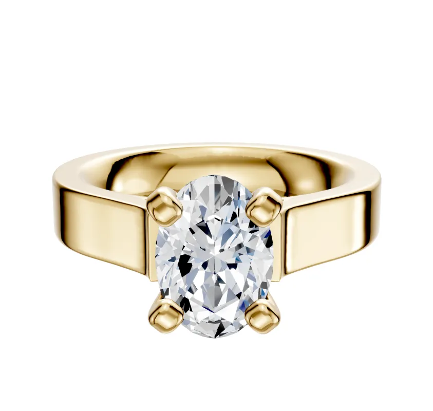 14K Yellow Gold 4 Prong Cathedral Flat 4.0mm Engagement Ring sold by Effy