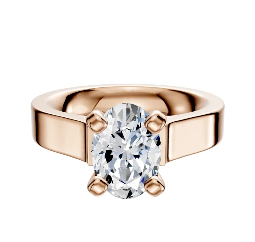 14K Rose Gold 4 Prong Cathedral Flat 4.0mm Engagement Ring sold by Effy