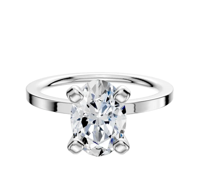 18K White Gold 4 Prong Classic Flat 1.5mm Engagement Ring sold by Effy
