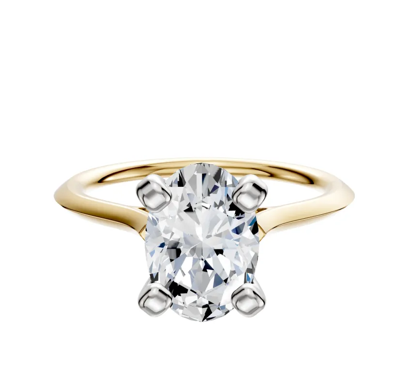 18K Two Tone 4 Prong Cathedral Knife Edge 1.5mm Engagement Ring sold by Effy