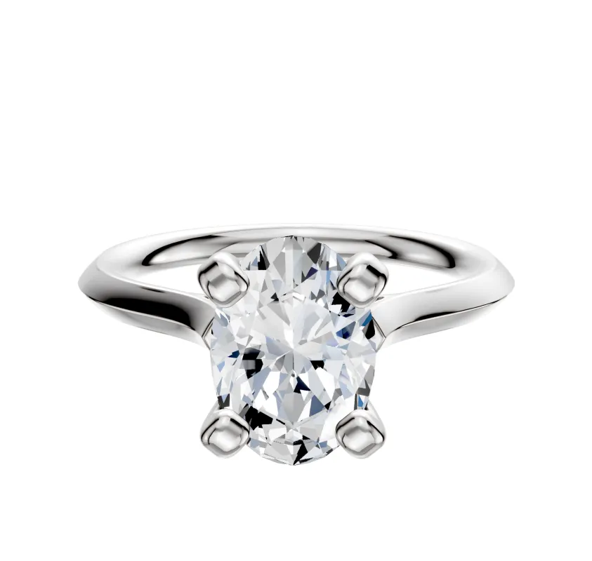 14K White Gold 4 Prong Cathedral Knife Edge 2.0mm Engagement Ring made by Effy