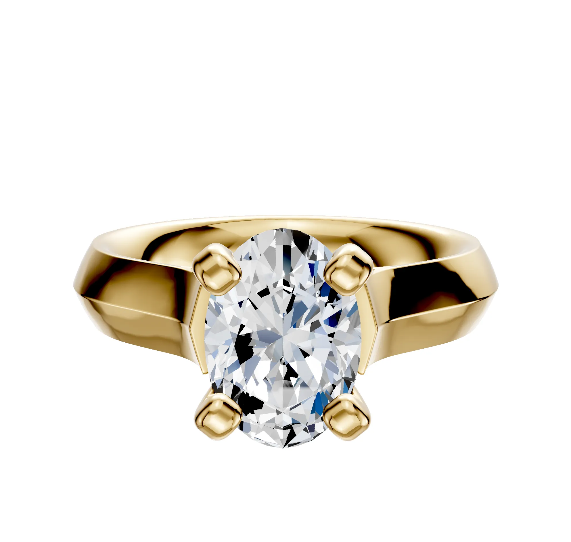 14K Yellow Gold 4 Prong Cathedral Knife Edge 4.0mm Engagement Ring sold by Effy
