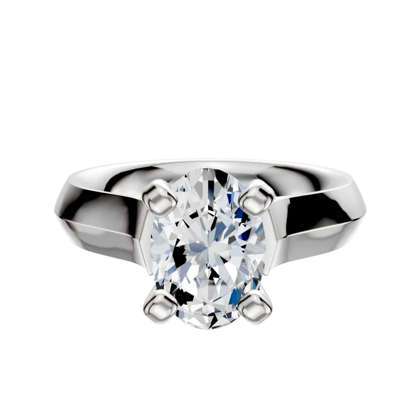 14K White Gold 4 Prong Cathedral Knife Edge 4.0mm Engagement Ring sold by Effy