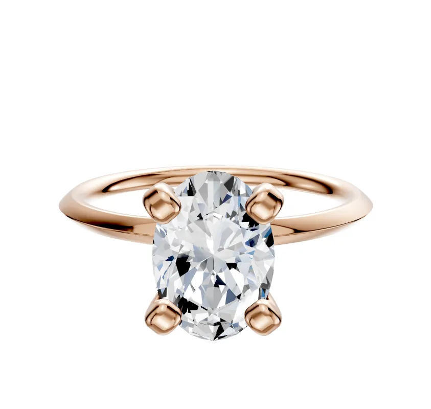 14K Rose Gold 4 Prong Classic Knife Edge 1.5mm Engagement Ring made by Effy