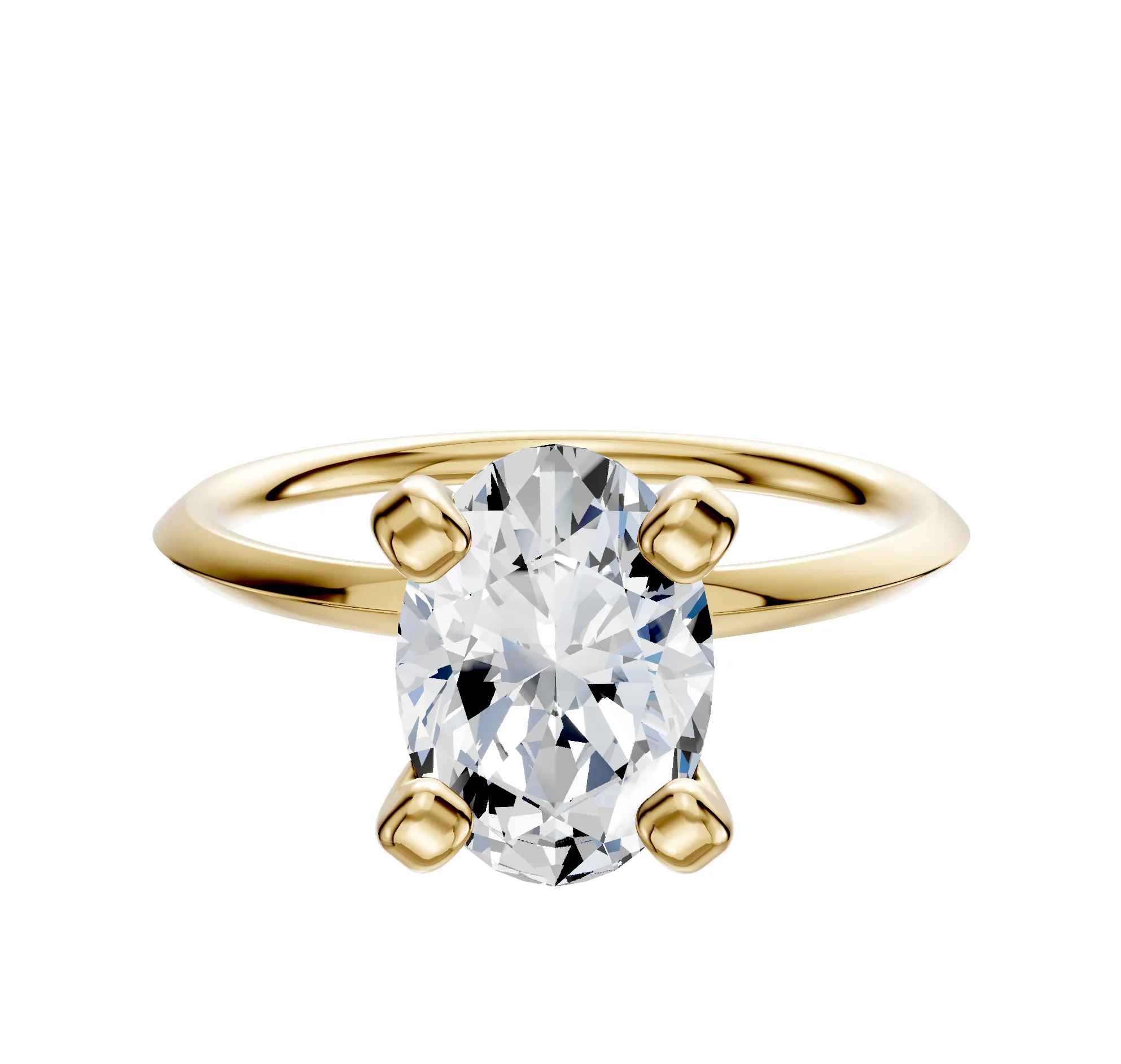 18K Yellow Gold 4 Prong Classic Knife Edge 1.5mm Engagement Ring sold by Effy