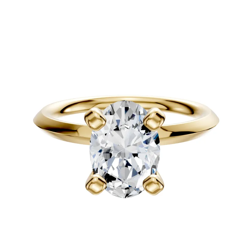 14K Yellow Gold 4 Prong Classic Knife Edge 2.0mm Engagement Ring sold by Effy