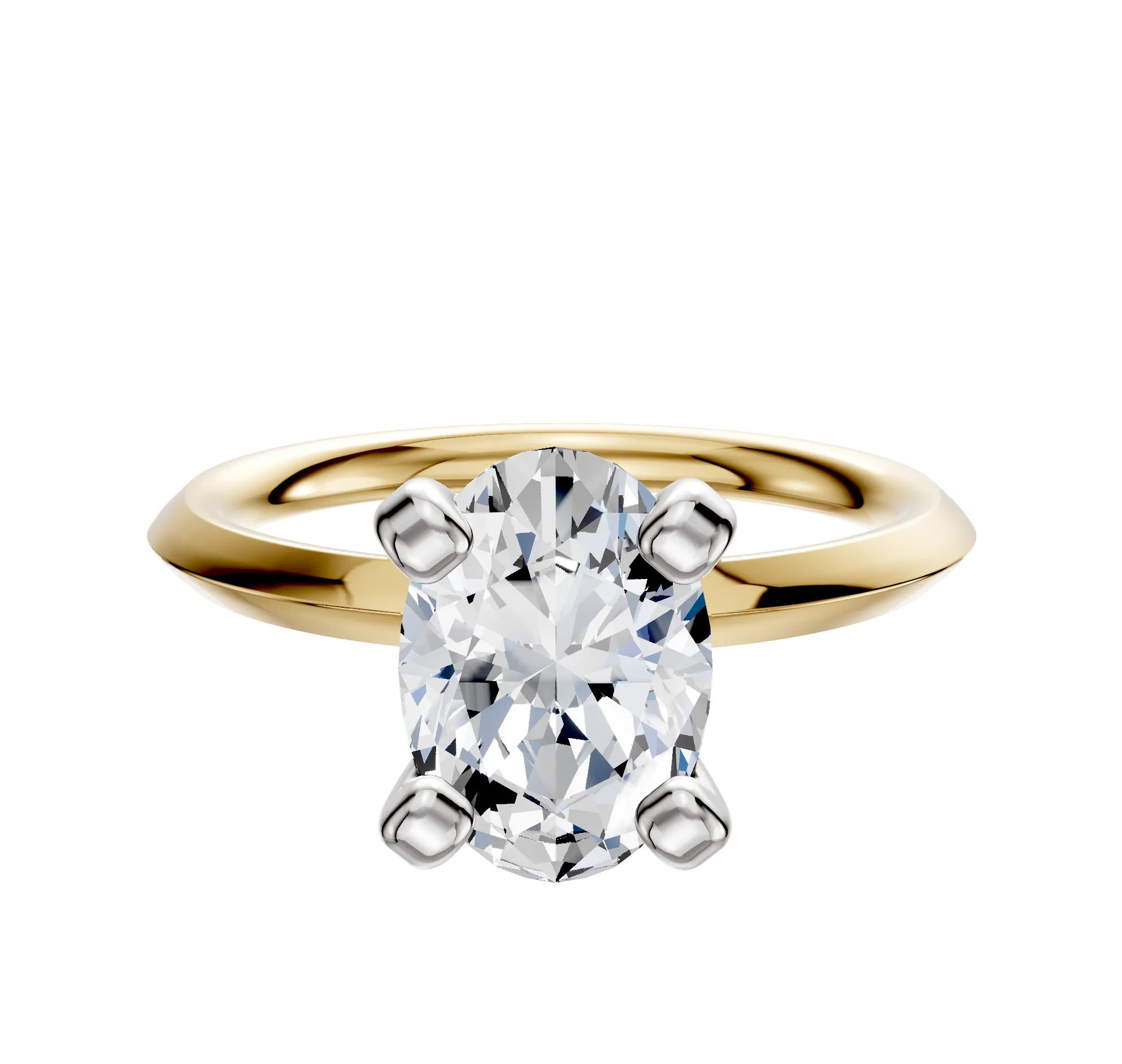 14K Two Tone 4 Prong Classic Knife Edge 2.0mm Engagement Ring sold by Effy