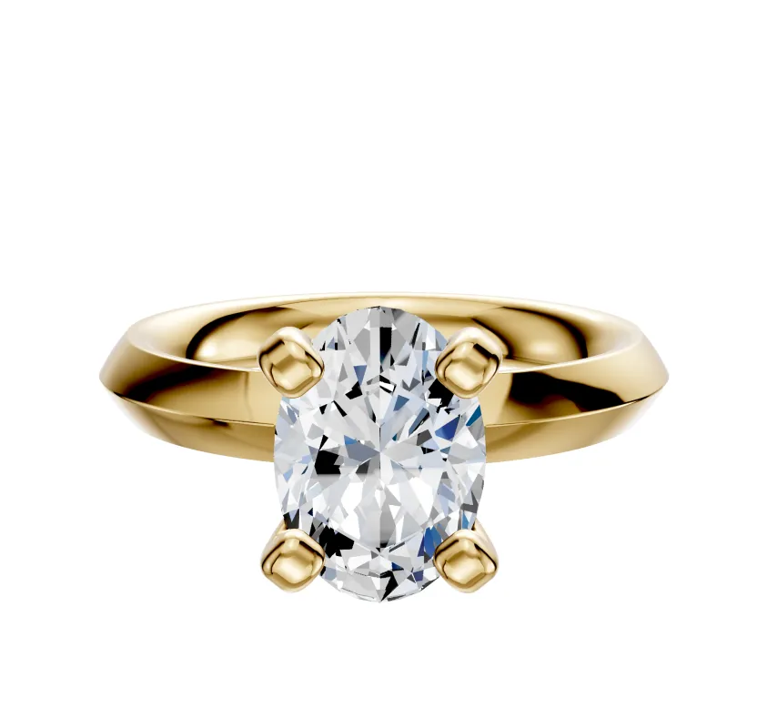 14K Yellow Gold 4 Prong Classic Knife Edge 3.0mm Engagement Ring sold by Effy