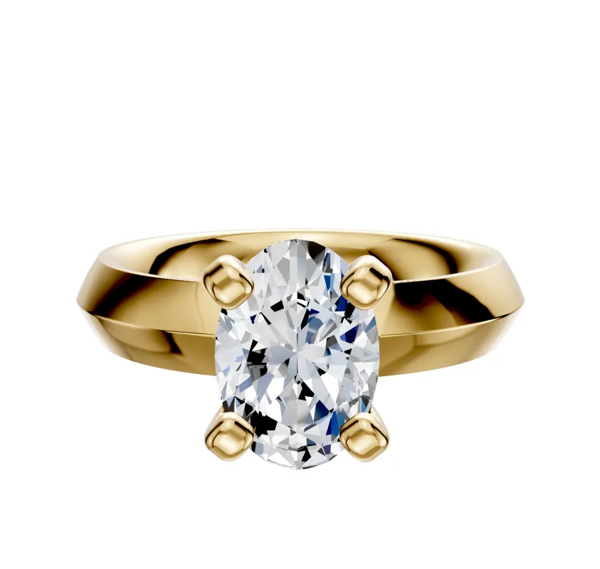 18K Yellow Gold 4 Prong Classic Knife Edge 4.0mm Engagement Ring sold by Effy