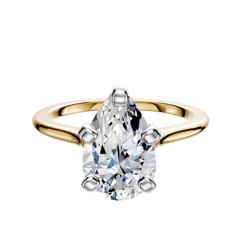 14K Two Tone 4 Prong Cathedral Dome 1.5mm Engagement Ring sold by Effy