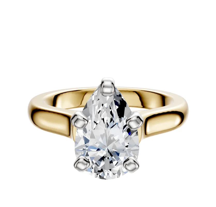 18K Two Tone 4 Prong Cathedral Dome 3.0mm Engagement Ring sold by Effy