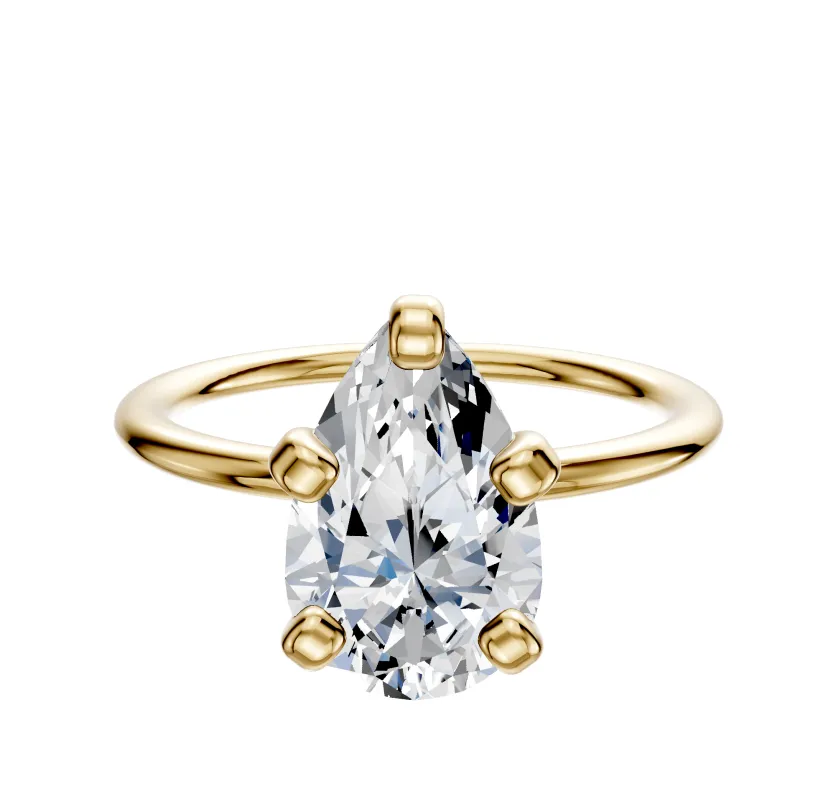18K Yellow Gold 4 Prong Classic Dome 1.5mm Engagement Ring sold by Effy