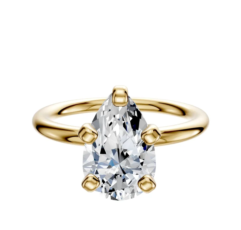 18K Yellow Gold 4 Prong Classic Dome 2.0mm Engagement Ring sold by Effy