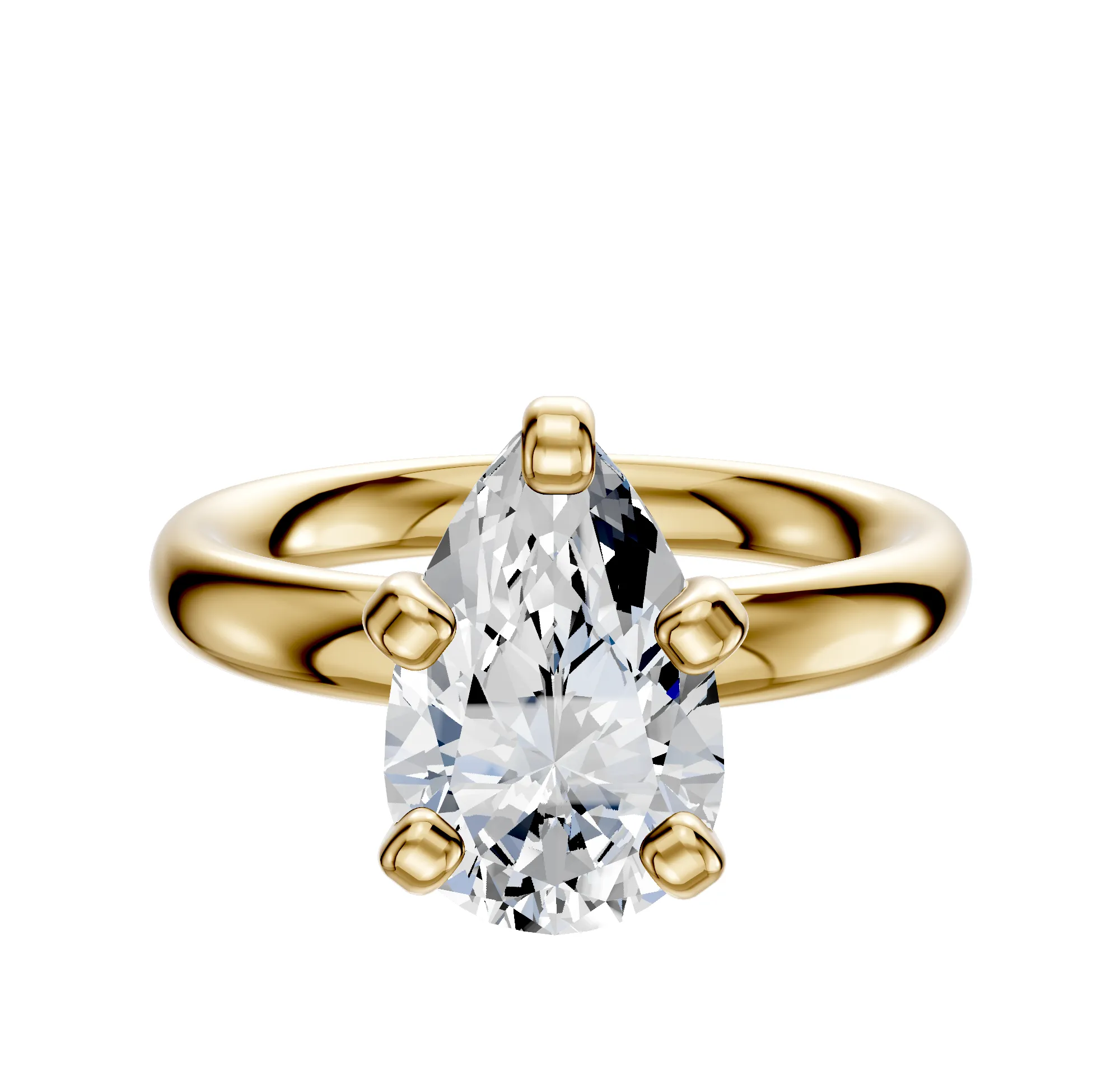 18K Yellow Gold 4 Prong Classic Dome 3.0mm Engagement Ring sold by Effy