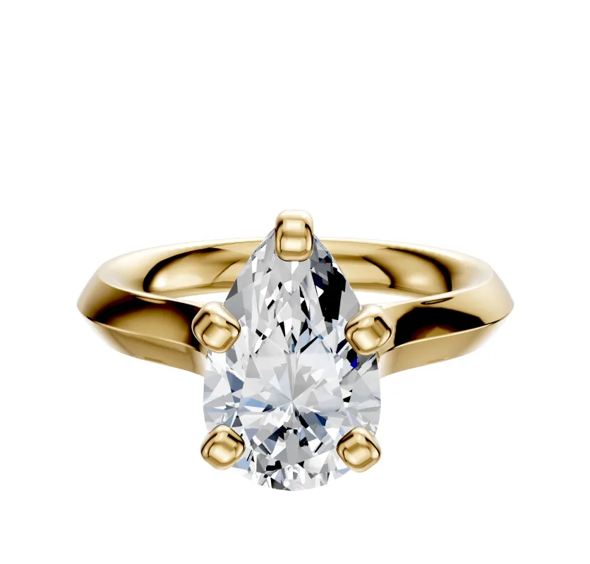 14K Yellow Gold 4 Prong Cathedral Knife Edge 3.0mm Engagement Ring sold by Effy