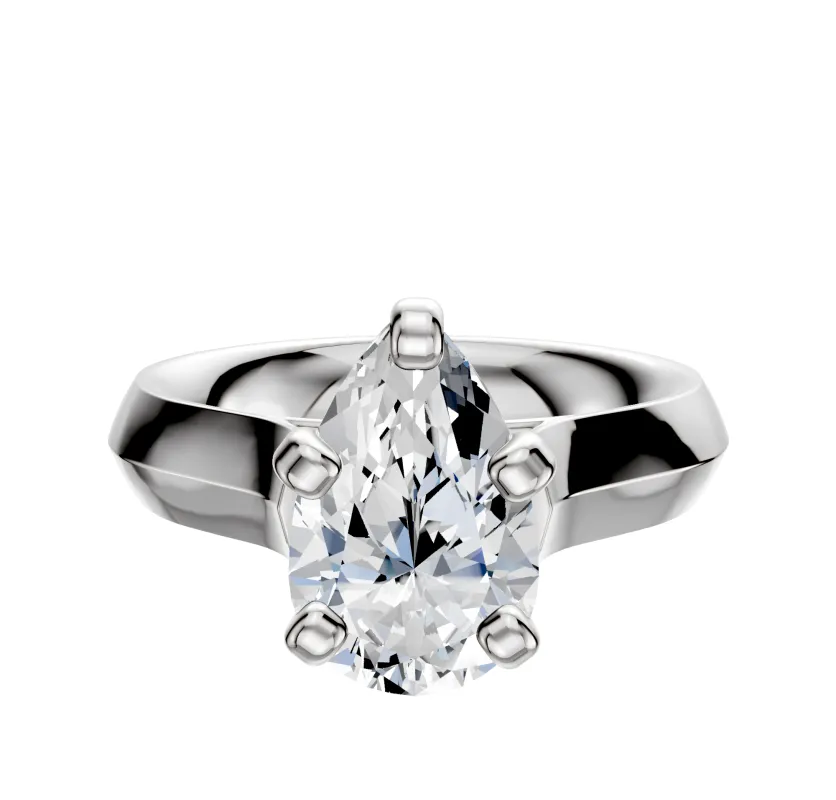 Platinum 4 Prong Cathedral Knife Edge 4.0mm Engagement Ring sold by Effy