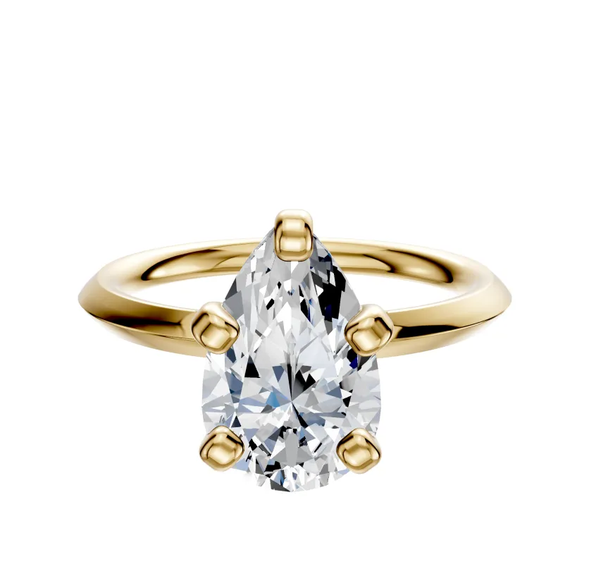 18K Yellow Gold 4 Prong Classic Knife Edge 2.0mm Engagement Ring sold by Effy