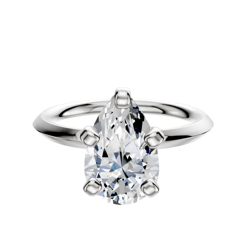 Platinum 4 Prong Classic Knife Edge 2.0mm Engagement Ring made by Effy