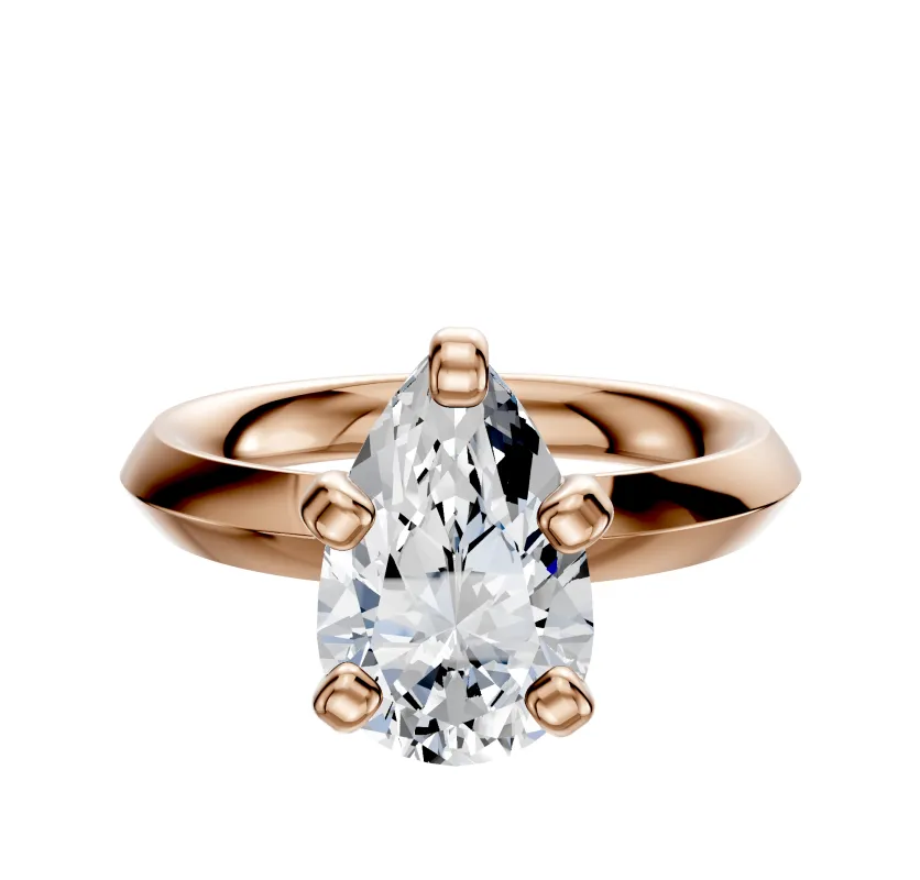 18K Rose Gold 4 Prong Classic Knife Edge 3.0mm Engagement Ring sold by Effy