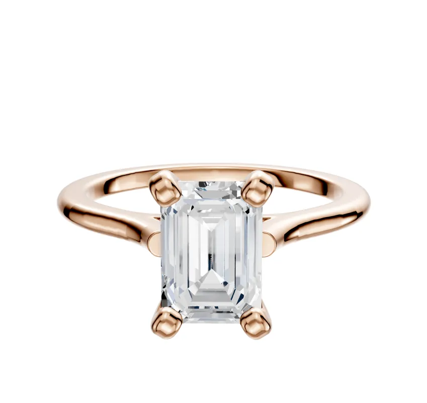 18K Rose Gold 4 Prong Cathedral Dome 1.5mm Engagement Ring sold by Effy