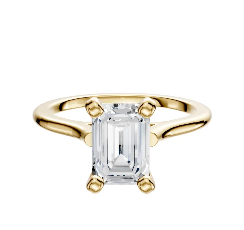 18K Yellow Gold 4 Prong Cathedral Dome 1.5mm Engagement Ring sold by Effy
