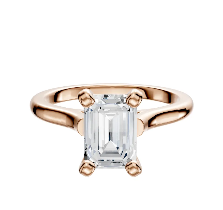 18K Rose Gold 4 Prong Cathedral Dome 2.0mm Engagement Ring sold by Effy