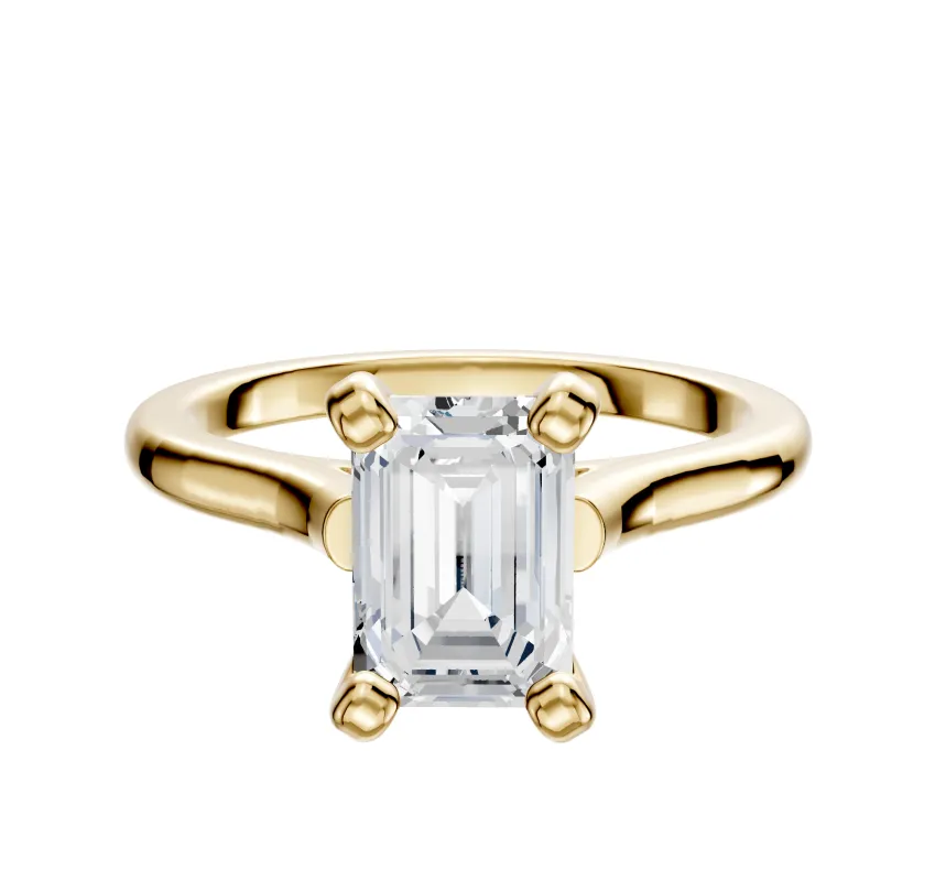18K Yellow Gold 4 Prong Cathedral Dome 2.0mm Engagement Ring sold by Effy
