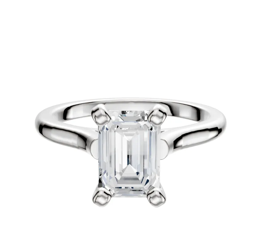 Platinum 4 Prong Cathedral Dome 2.0mm Engagement Ring made by Effy