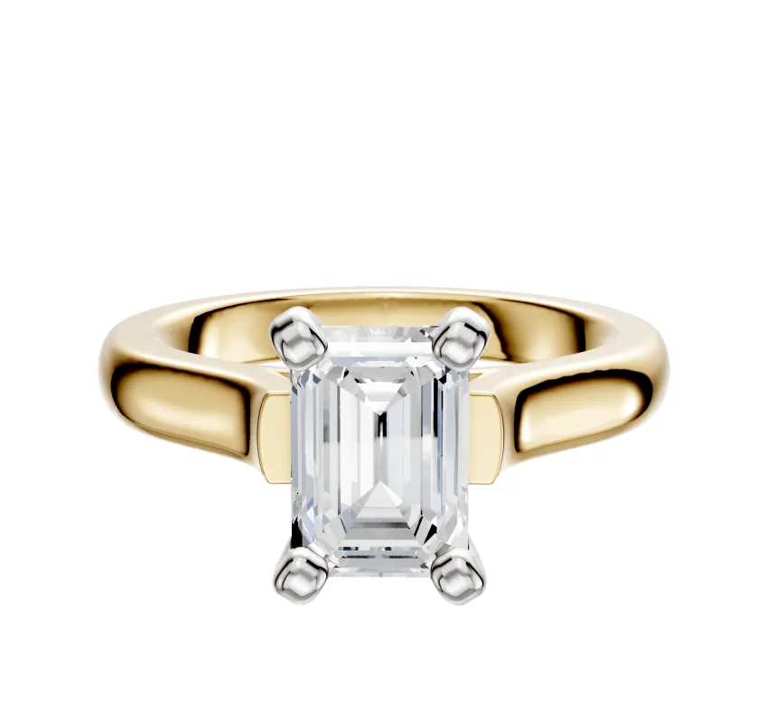 18K Two Tone 4 Prong Cathedral Dome 3.0mm Engagement Ring sold by Effy