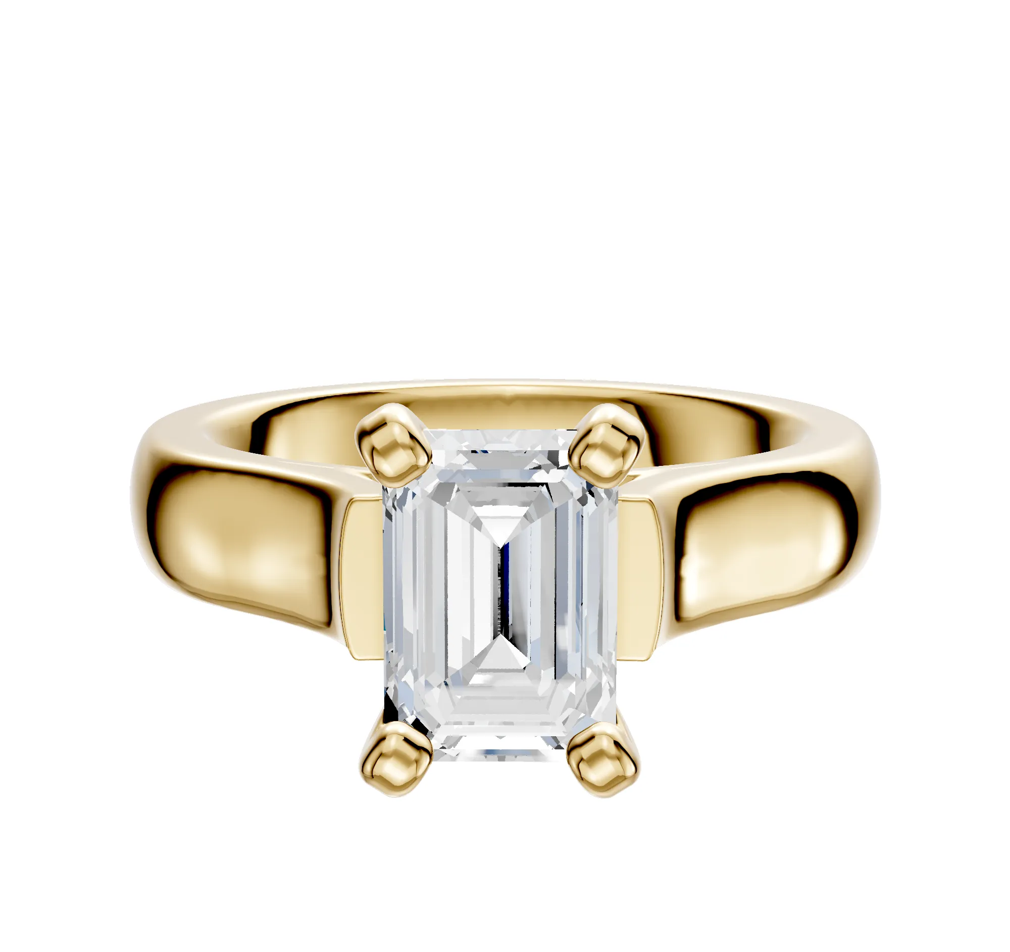 14K Yellow Gold 4 Prong Cathedral Dome 4.0mm Engagement Ring sold by Effy