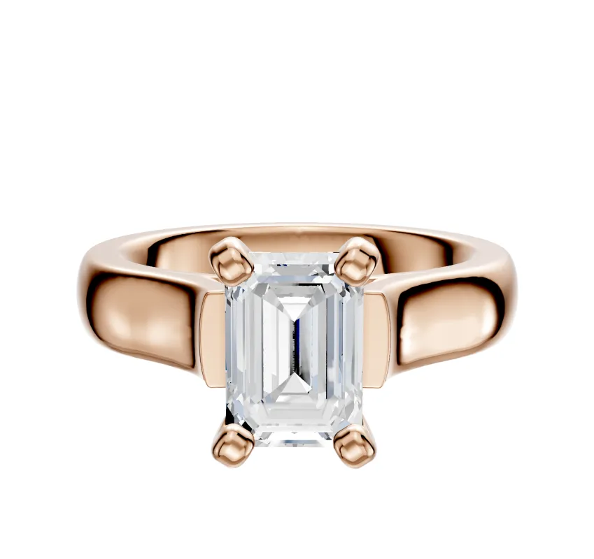 14K Rose Gold 4 Prong Cathedral Dome 4.0mm Engagement Ring sold by Effy