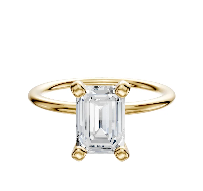 18K Yellow Gold 4 Prong Classic Dome 1.5mm Engagement Ring made by Effy