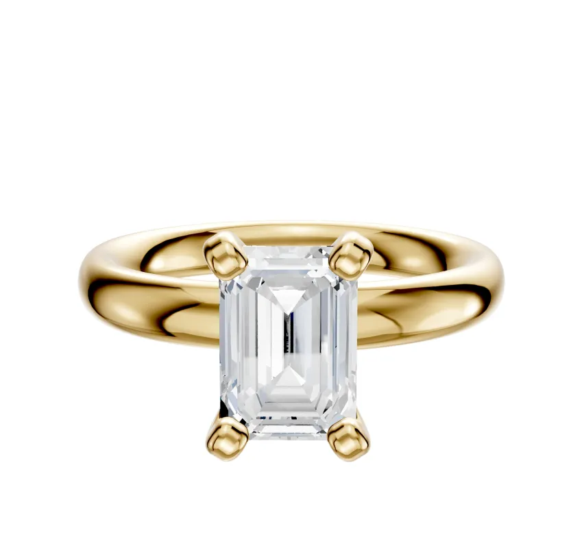 18K Yellow Gold 4 Prong Classic Dome 3.0mm Engagement Ring sold by Effy