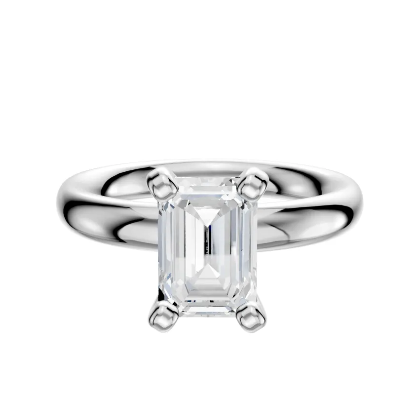 Platinum 4 Prong Classic Dome 3.0mm Engagement Ring made by Effy