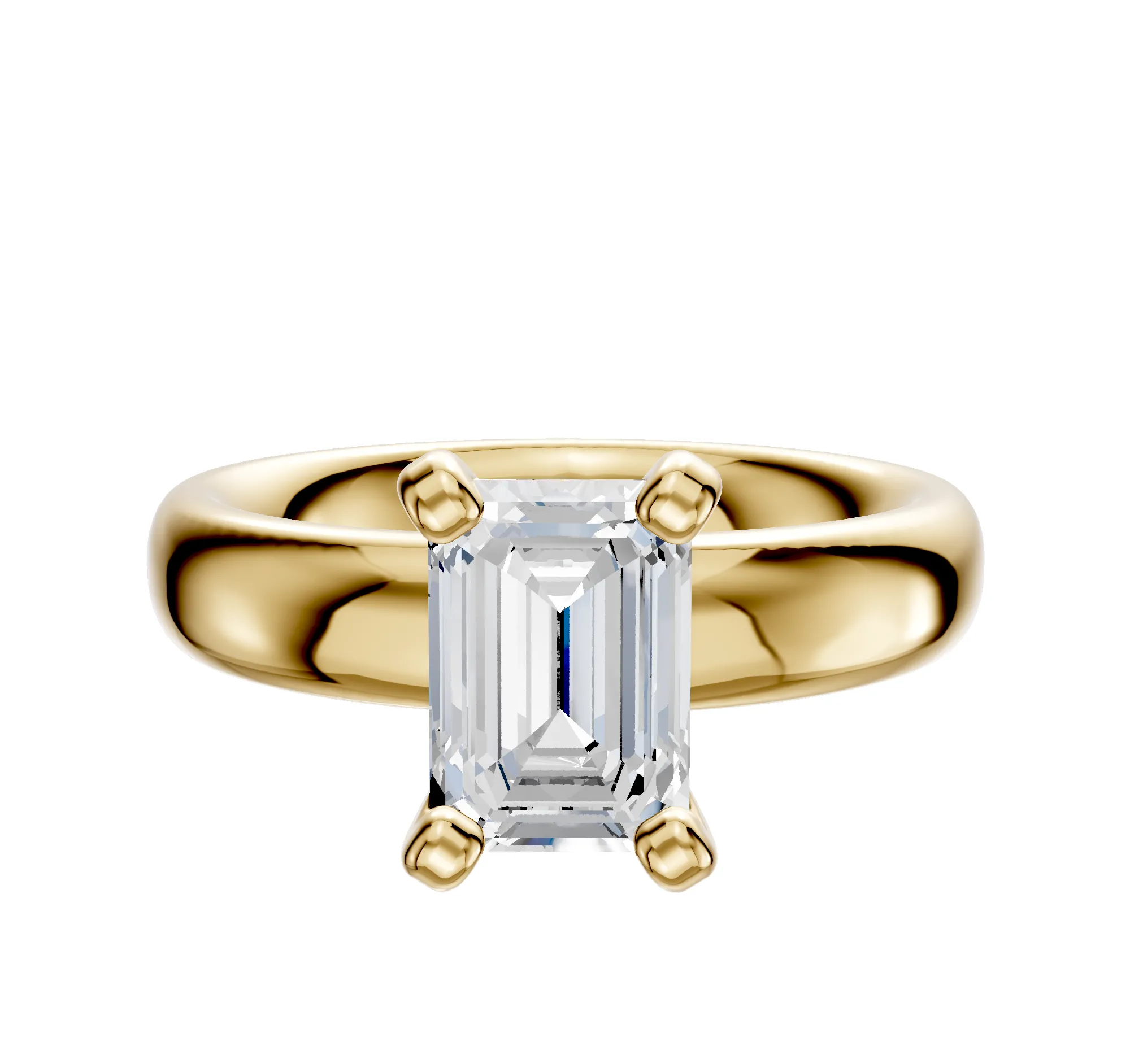 14K Yellow Gold 4 Prong Classic Dome 4.0mm Engagement Ring sold by Effy