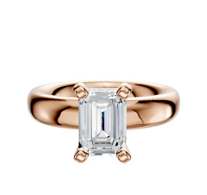 14K Rose Gold 4 Prong Classic Dome 4.0mm Engagement Ring sold by Effy