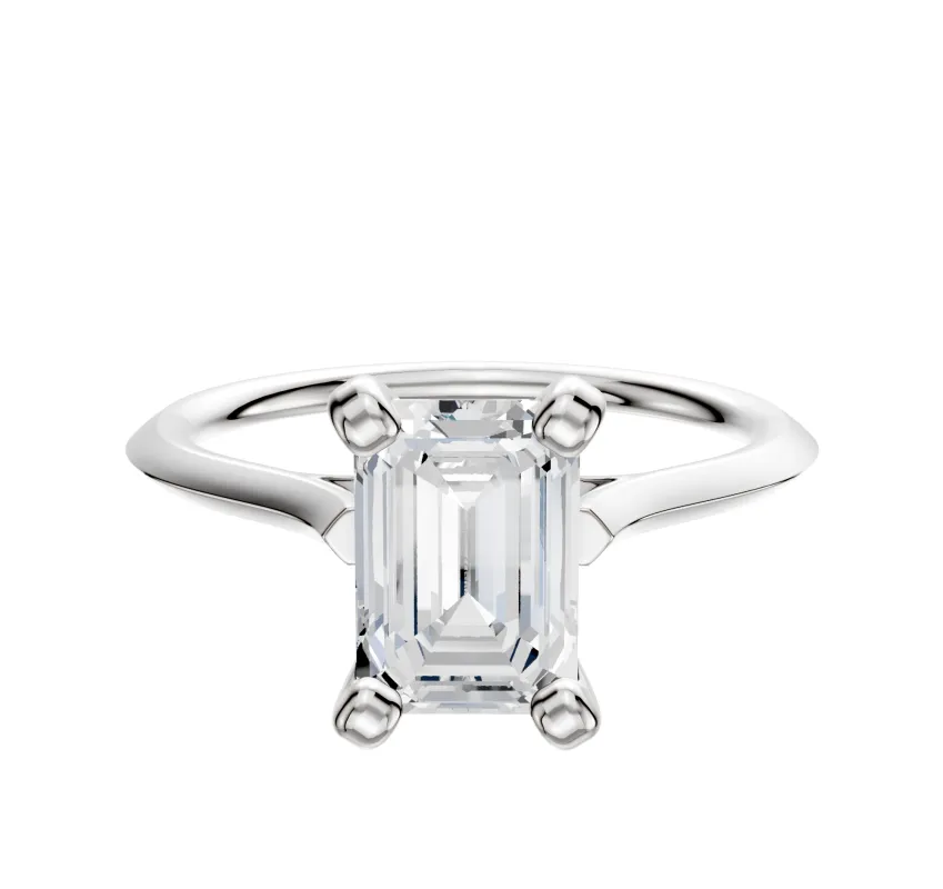 18K White Gold 4 Prong Cathedral Knife Edge 1.5mm Engagement Ring made by Effy