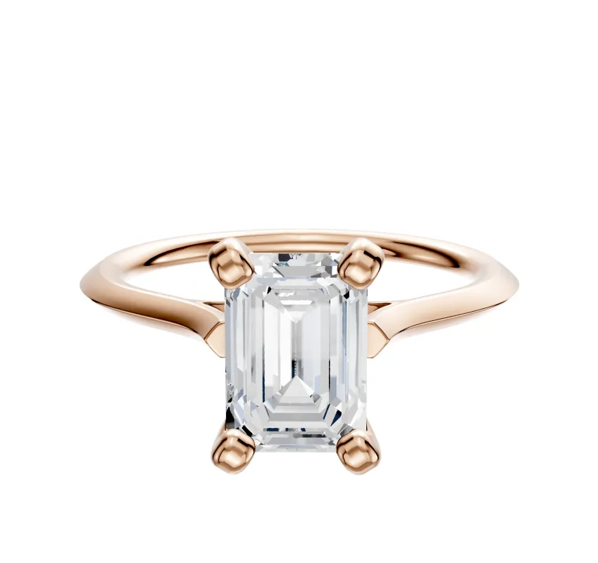 18K Rose Gold 4 Prong Cathedral Knife Edge 1.5mm Engagement Ring sold by Effy