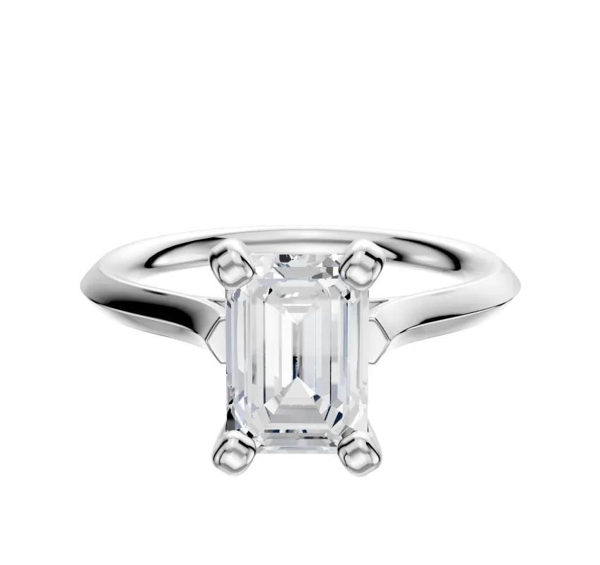 14K White Gold 4 Prong Cathedral Knife Edge 2.0mm Engagement Ring made by Effy