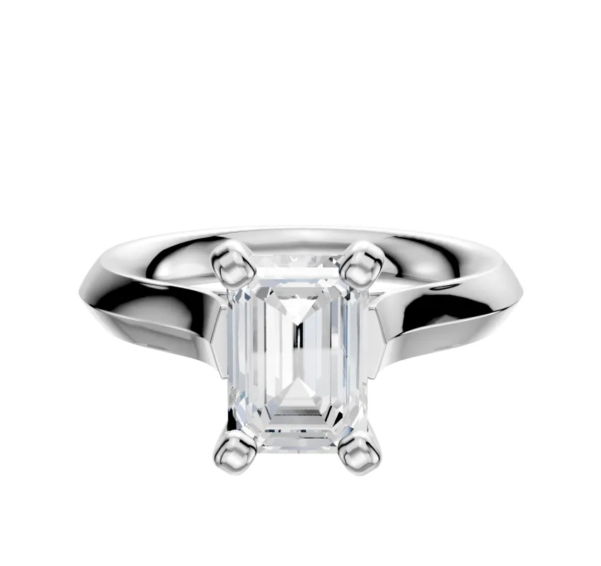 Platinum 4 Prong Cathedral Knife Edge 3.0mm Engagement Ring made by Effy