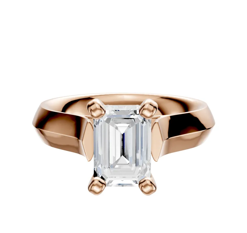 14K Rose Gold 4 Prong Cathedral Knife Edge 4.0mm Engagement Ring sold by Effy