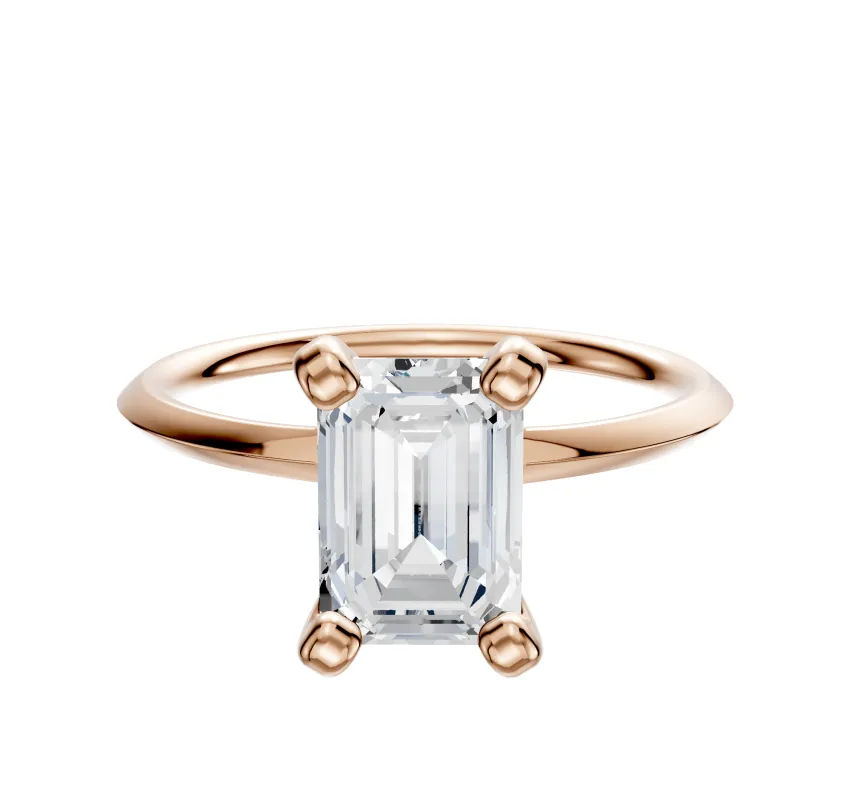 18K Rose Gold 4 Prong Classic Knife Edge 1.5mm Engagement Ring made by Effy