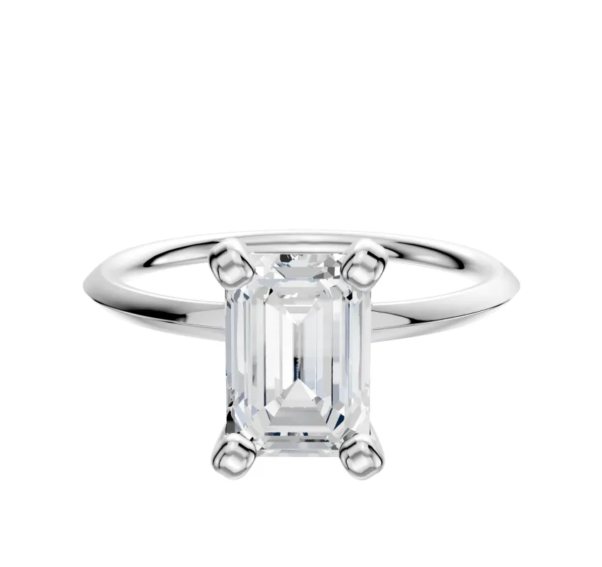 Platinum 4 Prong Classic Knife Edge 1.5mm Engagement Ring made by Effy