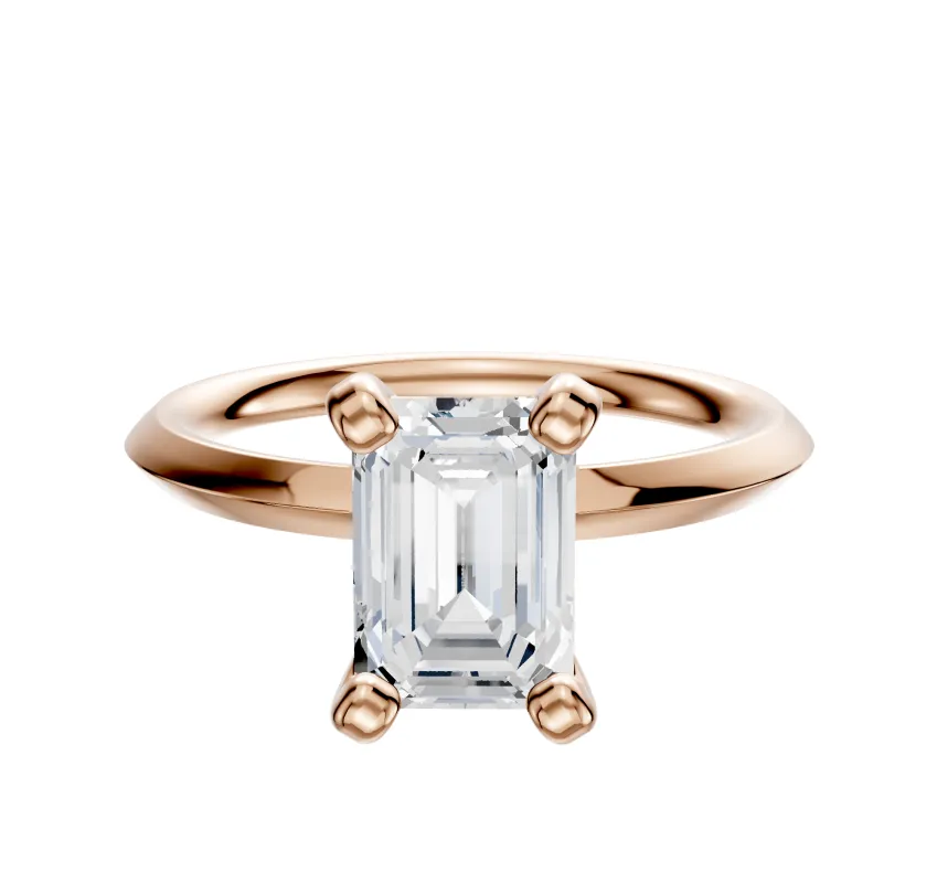 18K Rose Gold 4 Prong Classic Knife Edge 2.0mm Engagement Ring made by Effy