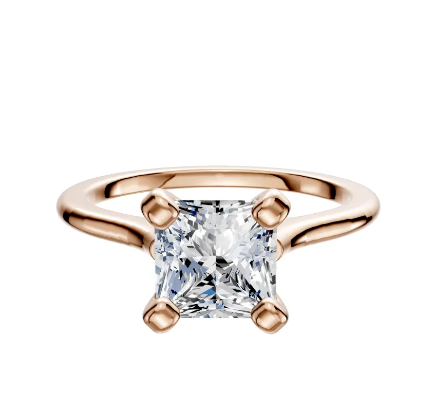 18K Rose Gold 4 Prong Cathedral Dome 1.5mm Engagement Ring made by Effy